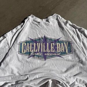 Vintage Signal Sport Callville Bay Lake Mead T-Shirt XL White 90s Graphic Tee